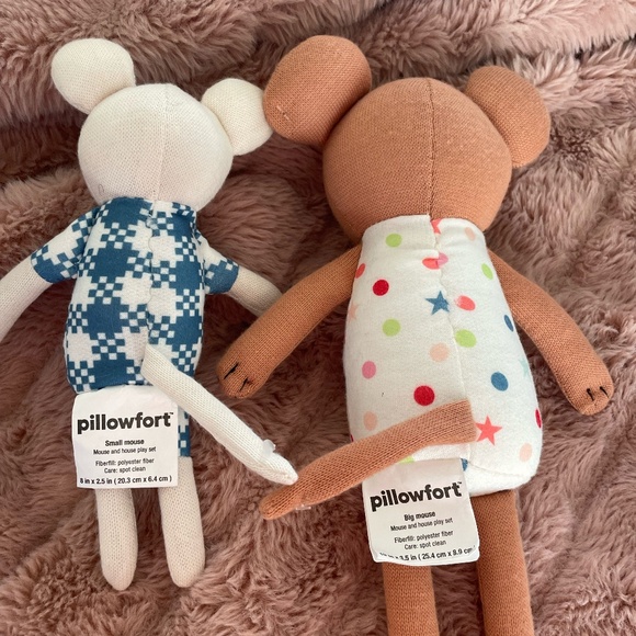 TARGET PILLOWFORT BIG MOUSE AND LITTLE MOUSE PLUSH TOYS NEW - Picture 4 of 7